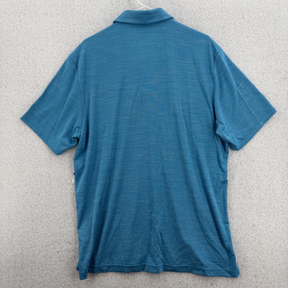 Greg Norman Attack Life Polo Shirt Mens XL Blue Striped Performance Golf NWT - Picture 2 of 7
